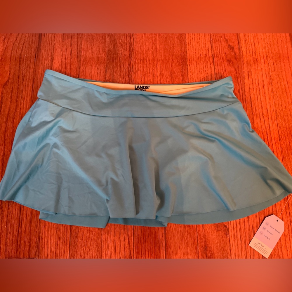 NWT Lands' End Girls Swim Skirt, Teal Size XL 14-16